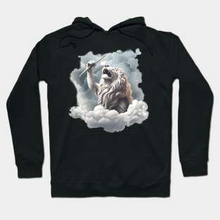 Lion With A Trumpet In the Clouds Hoodie